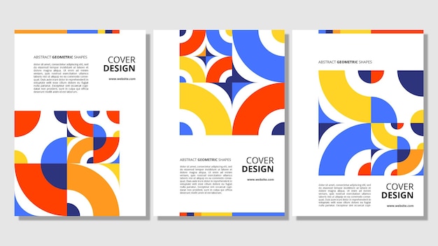 Diseño de portada de formas geométricas planas abstractas