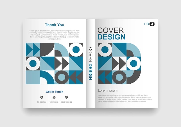 Diseño de portada geométrica Blue Circle