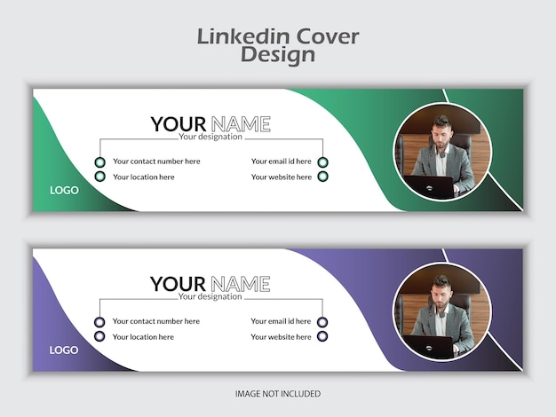 diseño de portada geométrica mínima vectorial de linkedin