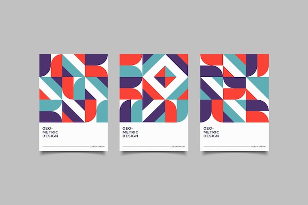 Diseño de portada geométrica retro