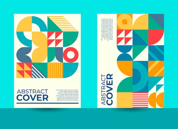 diseño de portada geométrico, diseño de portada bauhaus, diseño de patrones geométricos, diseño de portada de informe anual