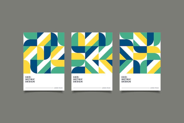 diseño de portada geométrico retro moderno