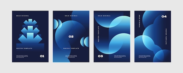 Diseño de portada de gradiente geométrico abstracto plantilla de Bauhaus de arte moderno para cartel y volante