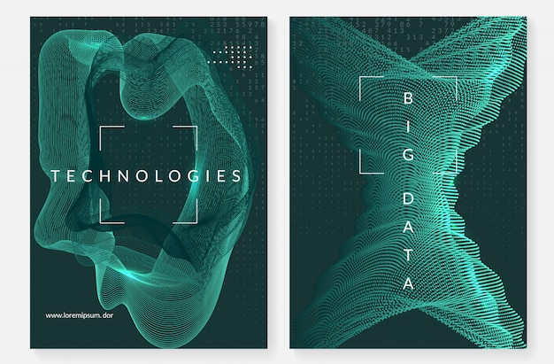 Diseño de portada de grandes datos. Tecnología para visualización.