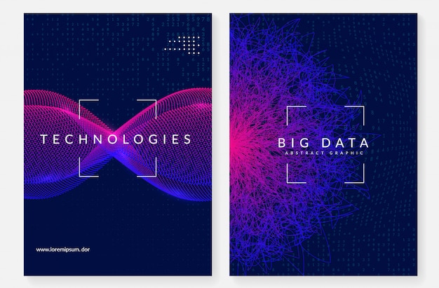 Diseño de portada de grandes datos. tecnología para visualización.