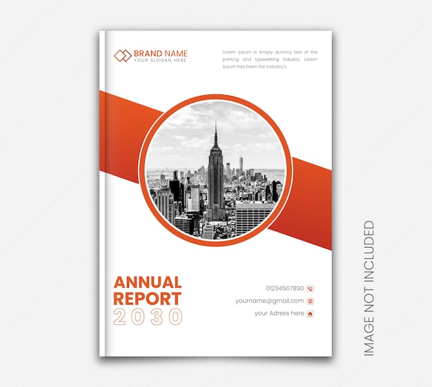 Diseño de portada de informe anual corporativo para la industria.
