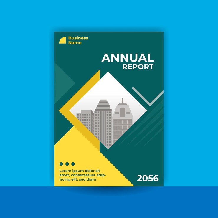Vector diseño de la portada del informe anual folleto portada de negocios diseño del informe financiero portada