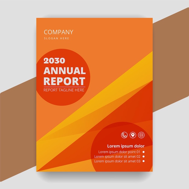 Diseño de portada de informe anual simple o plantilla de folleto comercial