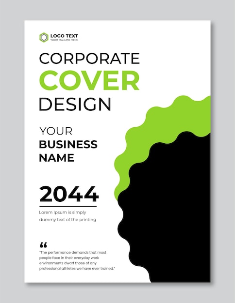 Diseño de la portada del informe anual en verde