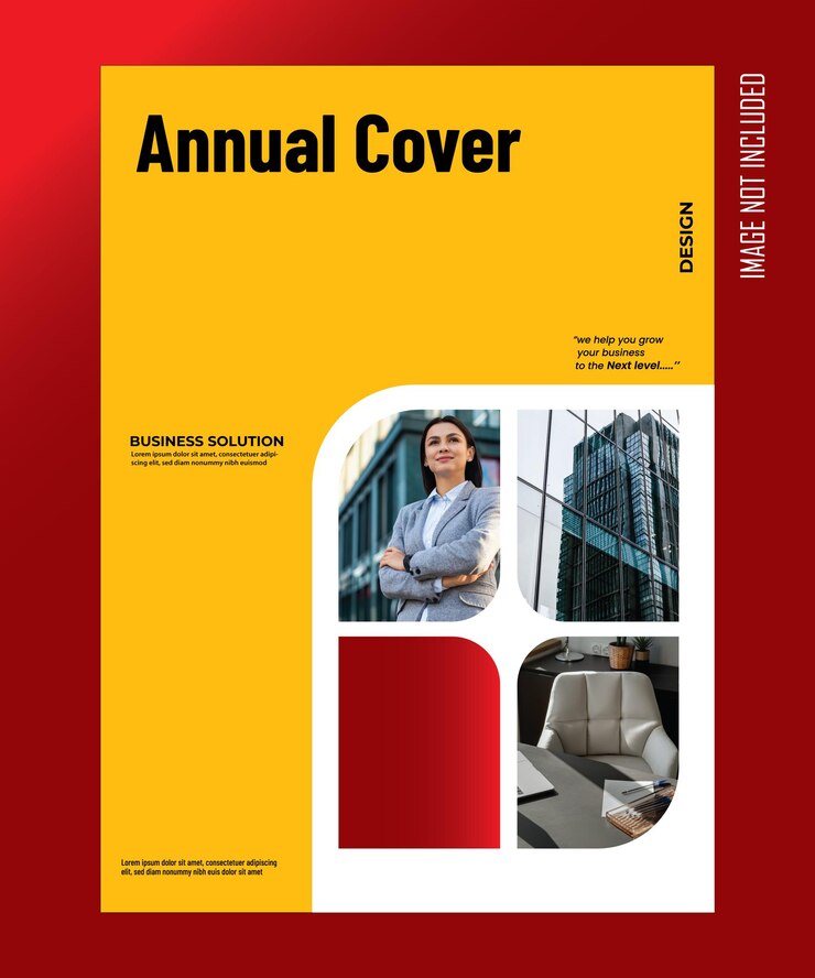 Vector diseño de portada del informe anual