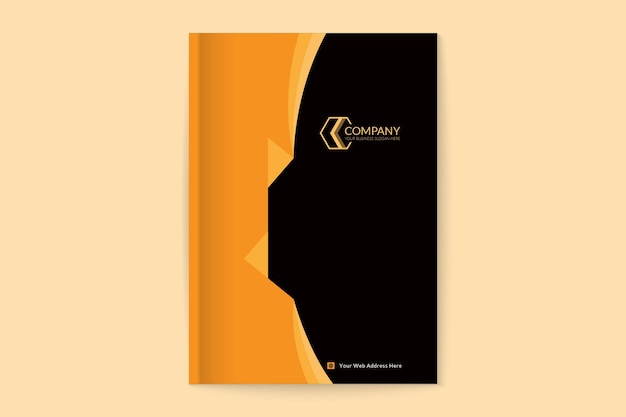 Vector diseño de portada de libro de color dorado profesional corporativo.
