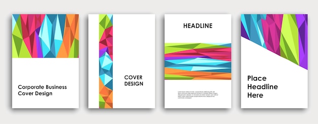 Diseño de portada de libro colorido cartel de fondo abstracto informe anual de negocios corporativos
