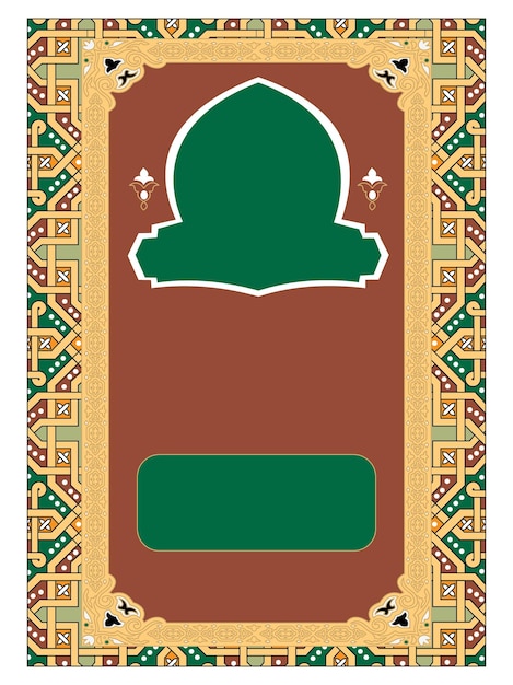 Vector diseño de portada de libro y diseño de portada árabe con marco de borde increíble.