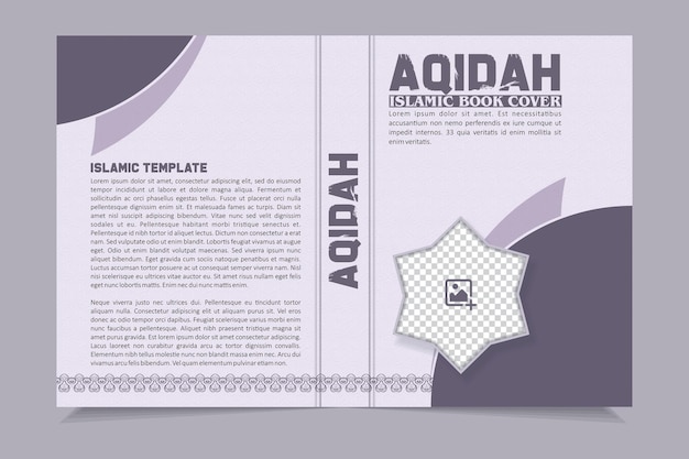 Vector diseño de portada de libro de estilo árabe islámico con fondo de textura