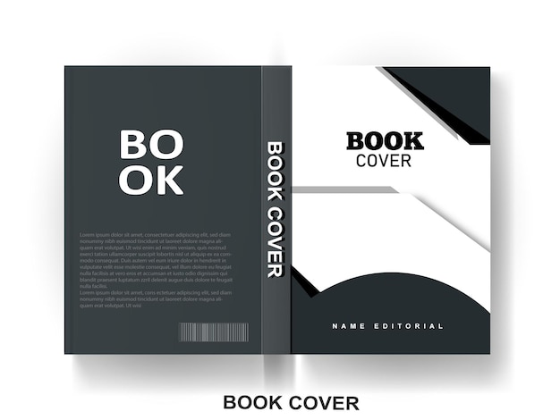 Diseño de portada de libro moderno minimalista de vector libre con vista de maqueta de degradado abstracto