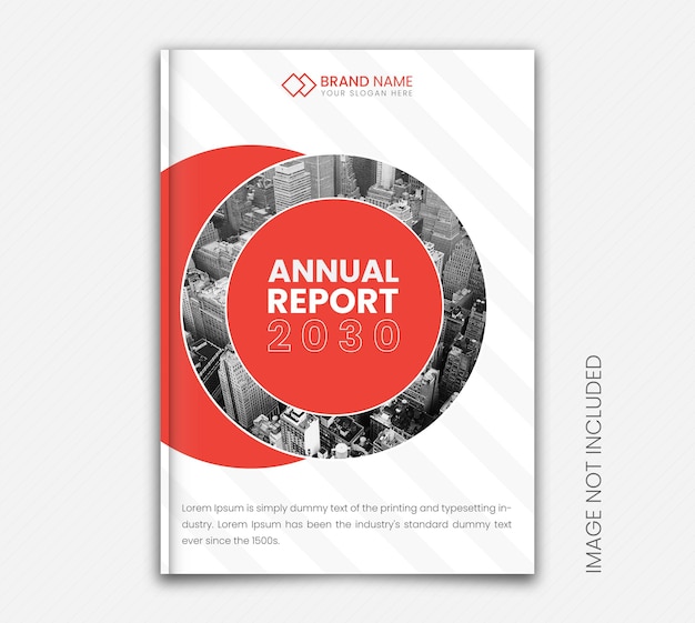 Diseño de portada de libro o portada de folleto comercial de informe anual de empresa moderna de vector