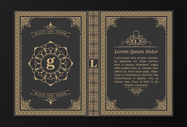 Diseño de portada de libro ornamental.