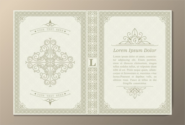 Diseño de portada de libro ornamental