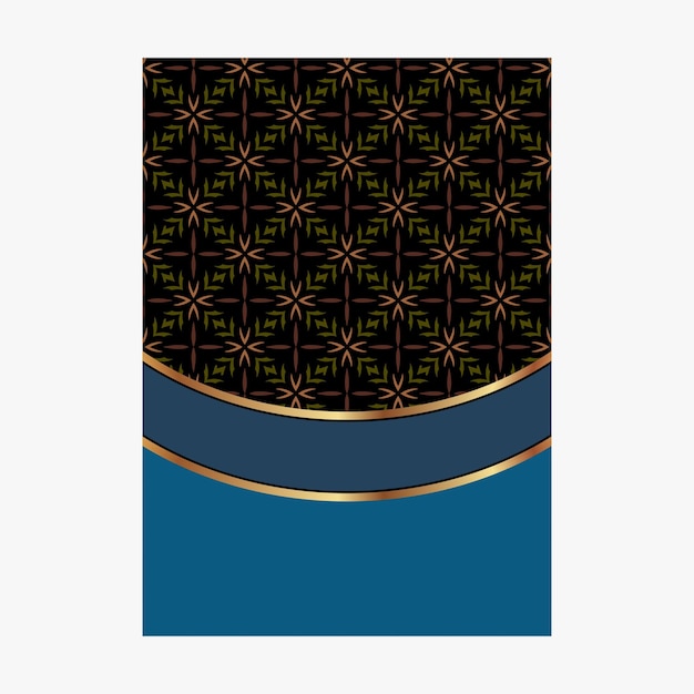 Diseño de portada de lujo con fondo de patrón tarjeta de felicitación antigua portada de página adornada plantilla de patrón ornamental para diseño