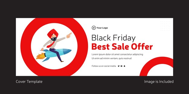 Diseño de portada de la mejor oferta de venta de black friday