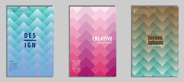 Diseño de portada minimalista Colorido medio degradado con patrón geométrico