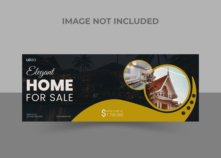 Diseño de portada minimalista de venta de casas