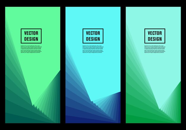 Diseño de portada moderno colorido con conjunto de vectores de líneas geométricas minimalistas