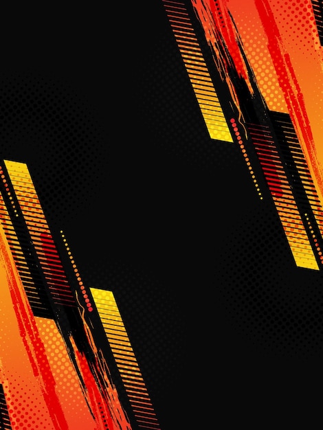 Diseño de portada o cartel deportivo con pinceladas de gradiente naranja y efecto de medio tono Diseño de fondo abstracto en estilo grunge