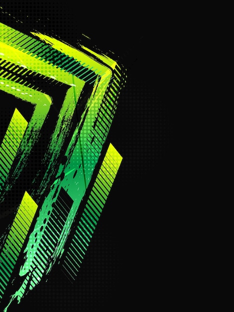 Diseño de portada o cartel deportivo con pinceladas de gradiente verde y amarillo y efecto de medio tono Diseño de fondo abstracto en estilo grunge