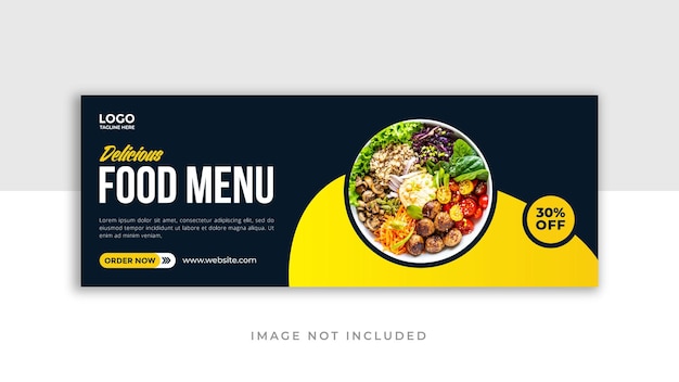 Diseño de portada o línea de tiempo de Facebook de alimentos