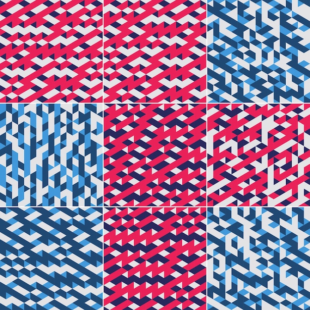 Diseño de portada con patrón hexagonal en tonos azules