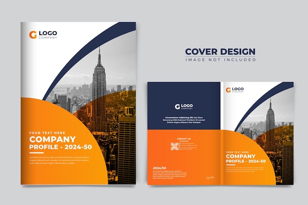Vector diseño de portada de perfil de folleto de empresa y diseño de plantilla de portada de libro de revista colorido