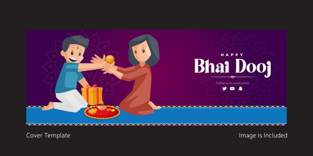 Diseño de portada de la plantilla feliz bhai dooj del festival indio