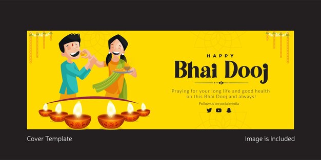 Vector diseño de portada de la plantilla feliz bhai dooj del festival indio