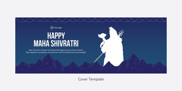 Diseño de portada de la plantilla feliz Maha Shivratri del festival indio