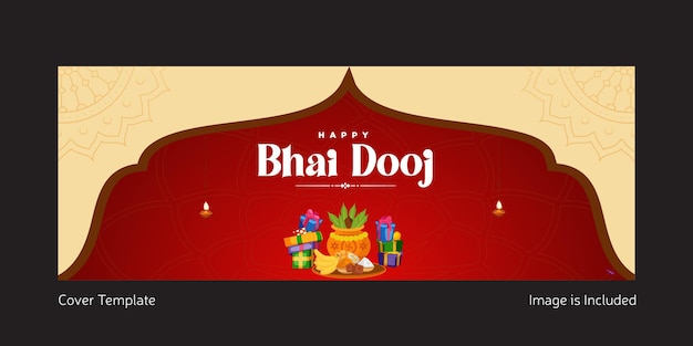 Vector diseño de portada de la plantilla happy bhai dooj