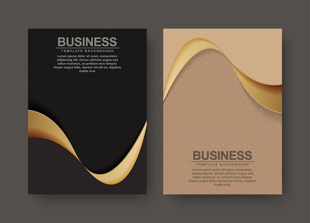 Diseño de portada premium geométrico con colores marrón y negro