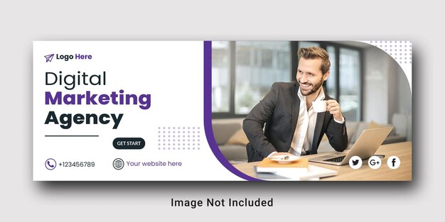 Diseño de portada de redes sociales de marketing digital