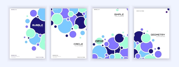 Diseño de portadas de burbujas un conjunto dinámico de diseños de portadas comerciales