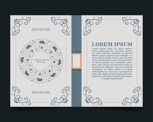Diseño de portadas de libros ornamentales coloridos