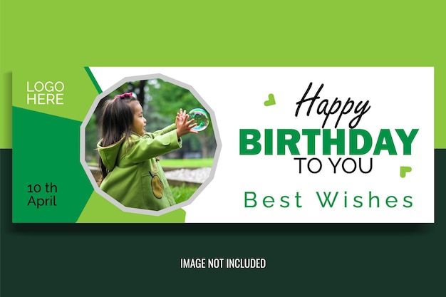 Diseño de portadas de redes sociales de cumpleaños