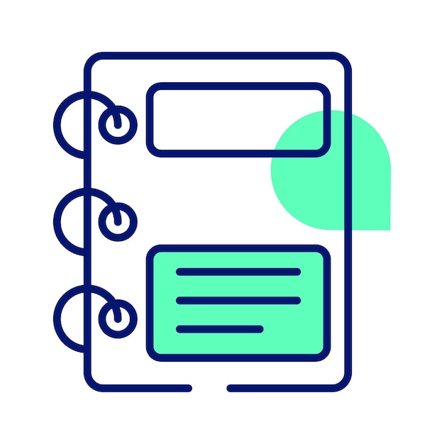 Un diseño de portátil visualmente atractivo vector de bloc de notas en el estilo de moda