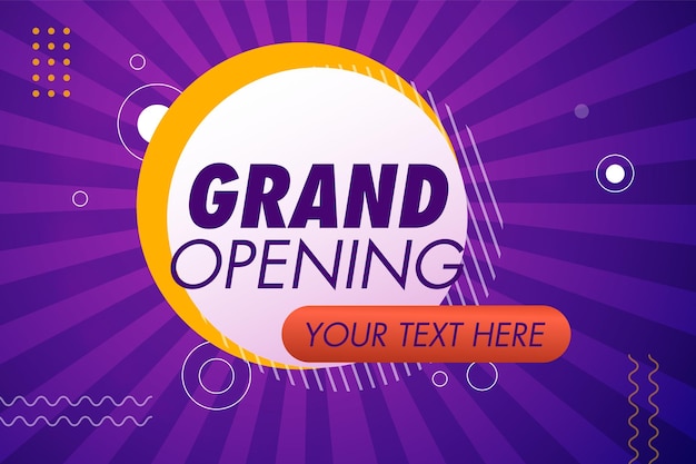 Diseño de post de gran apertura de Facebook o apertura pronto de la tienda Banner Plantilla de un cartel de oferta