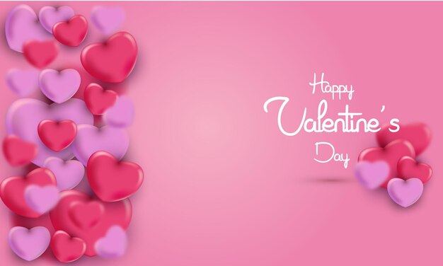 Diseño de postal de amor 3d para San Valentín con fondo rosa