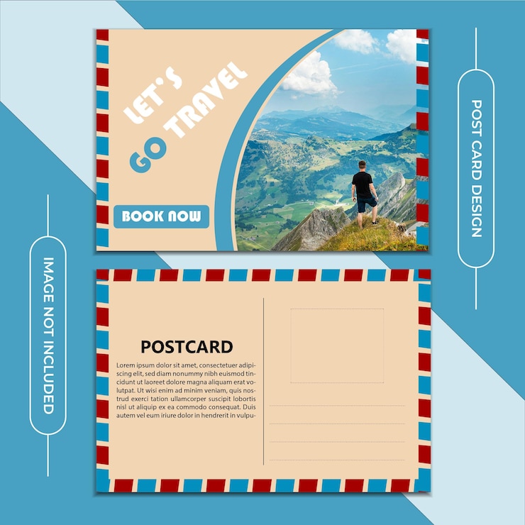 Vector el diseño de postales de viajes vectoriales permite la tipografía de viajes