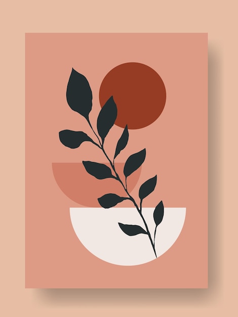 diseño de póster Bauhaus moderno y minimalista con estilo de color estético