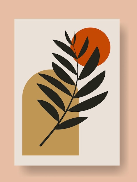 diseño de póster Bauhaus moderno y minimalista con estilo de color estético