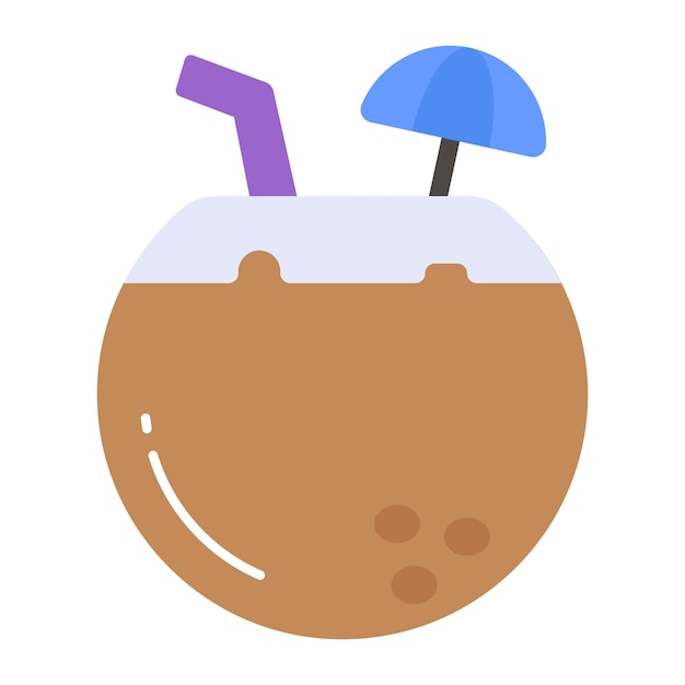 Un diseño de pozo de icono vectorial de agua de coco