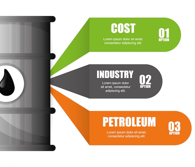 Vector diseño de precios del petróleo y del petróleo.