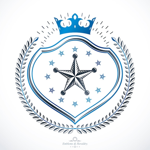 Vector diseño de premio vintage, escudo de armas heráldico vintage. emblema vectorial.